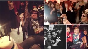 Charly festejó sus 64 con amigos. Fotos: Twitter e Instagram.