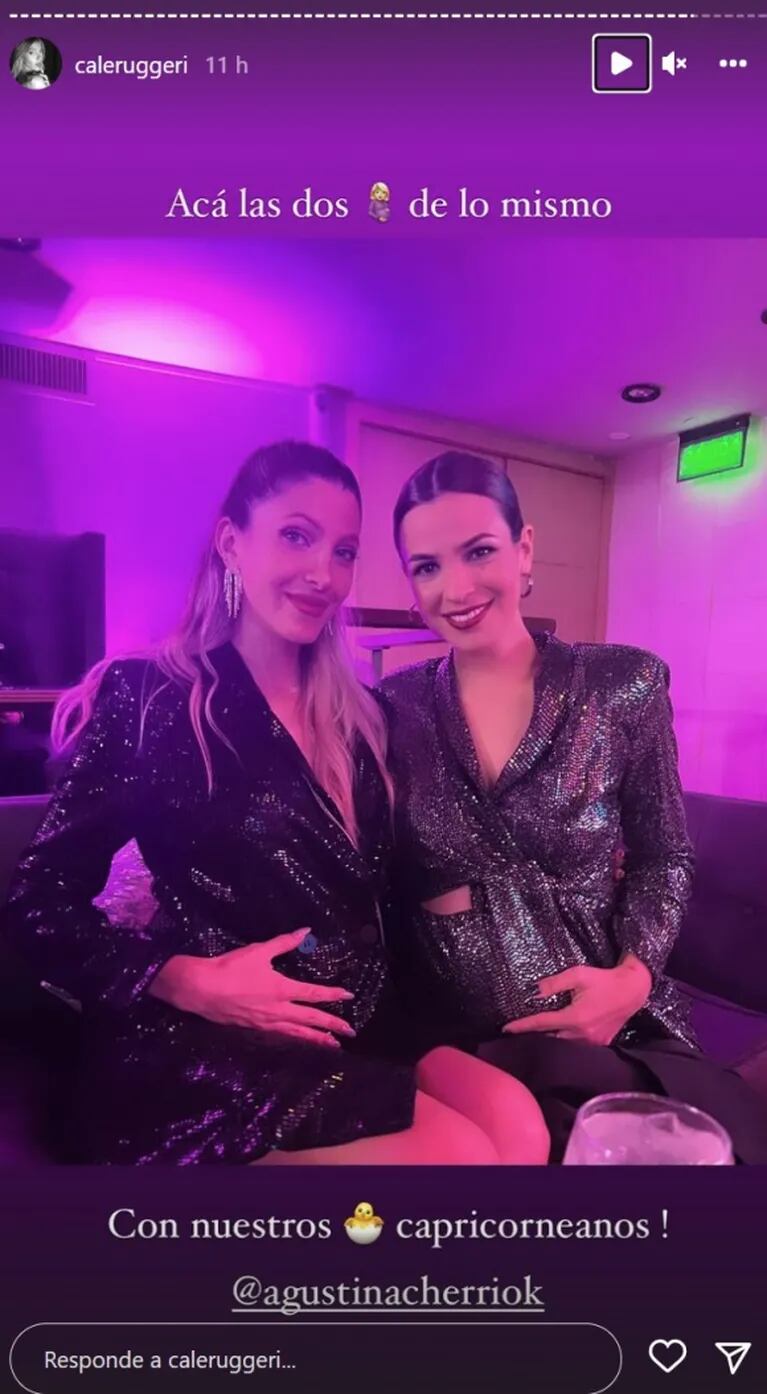 Cande Ruggeri y Agustina Cherri lucieron sus embarazos en una fiesta