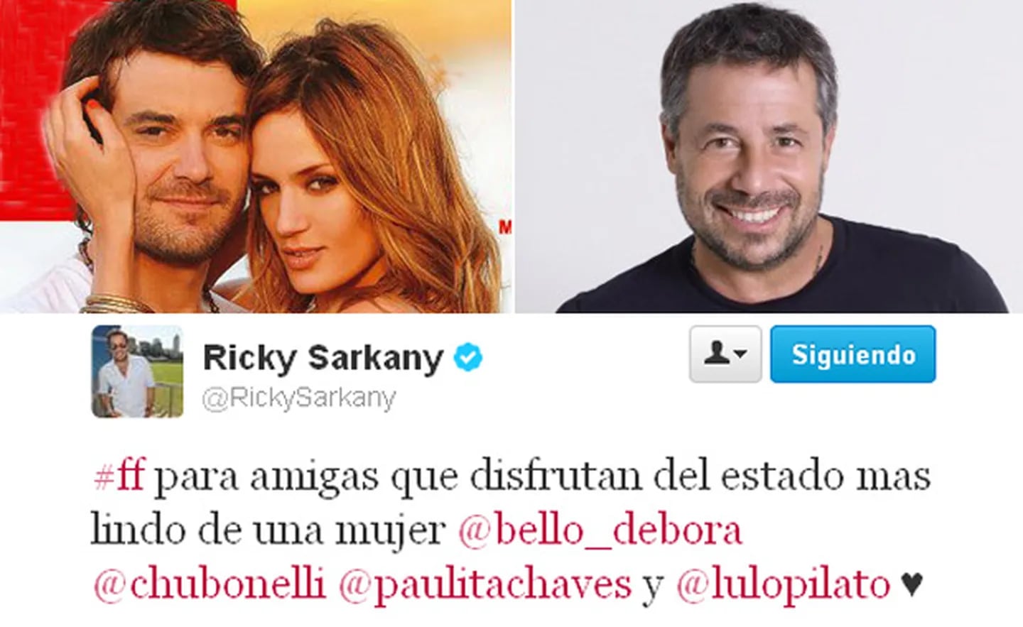 El tweet-blooper de Ricky Sarkany: ¡felicitó a Paula Chaves por su embarazo!