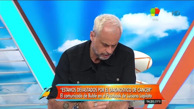Jorge Rial leyó la aclaración de Daniela Lopilato, la hermana de Luisana: "Noah no tiene leucemia"