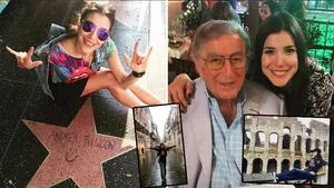 Andrea Rincón dejó su huella en el Paseo de la Fama de Hollywood y luego se encontró con Tony Bennett en Roma. (Foto: Instagram)