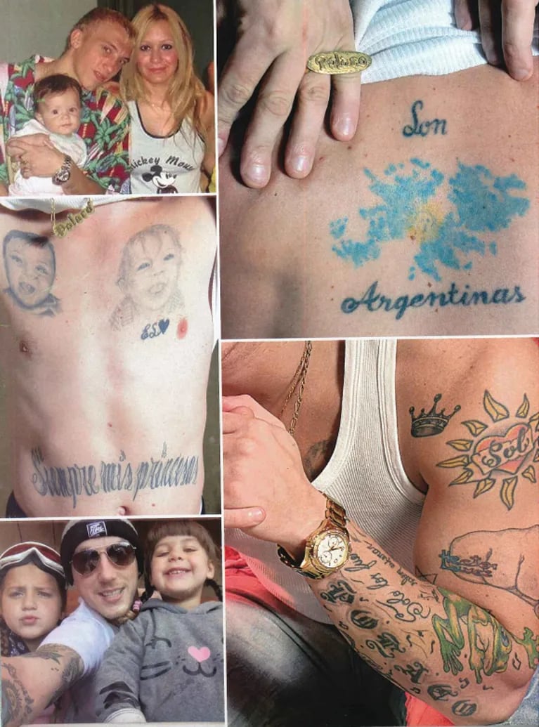 El Polaco mostró todos los tatuajes que lleva en su cuerpo: las caras de sus hijas, símbolos patrios y más 