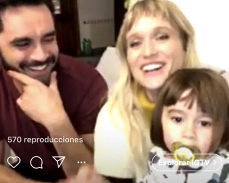 La tierna interrupción de Alfonsina, la hija de Gonzalo Heredia y Brenda Gandini, en un vivo de Instagram