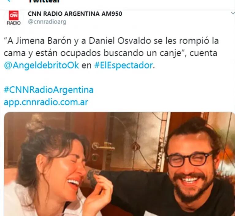 El sugestivo chimento de Ángel de Brito sobre Jimena Barón y Daniel Osvaldo: "Se les rompió la cama y buscan canje"