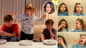 Pampita recreó con sus hijos el video viral de las hermanitas ante el plato de chocolate y se llevó una sorpresa