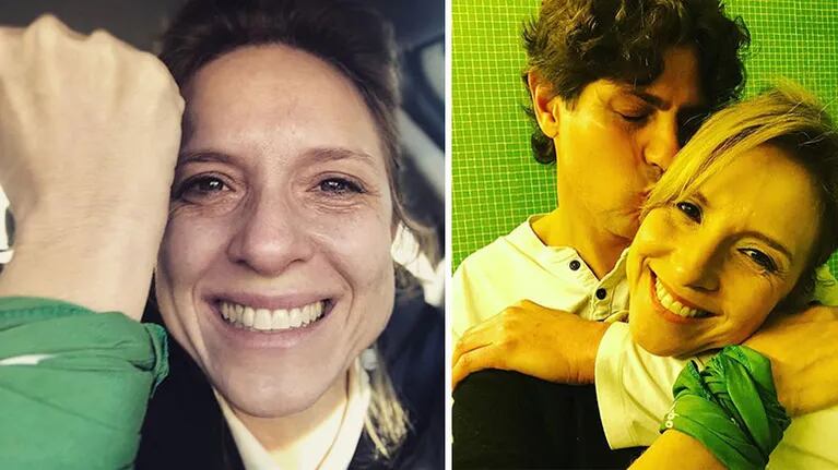 Carla Peterson, emocionada de alegría junto a Martín Lousteau tras la media sanción a la despenalización del aborto. (Foto: Instagram)
