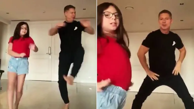El divertido video de Adrián Suar y su hija Margarita bailando en cuarentena