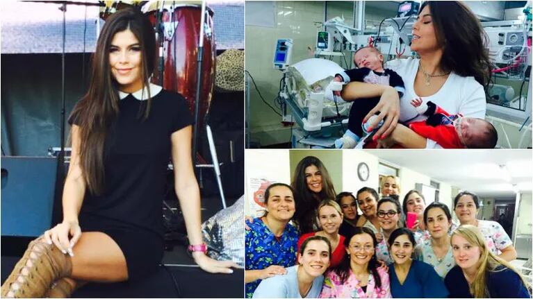 Loly Antoniale estuvo en la Fundación Neonatológica del Hospital San Roque. Foto: Twitter