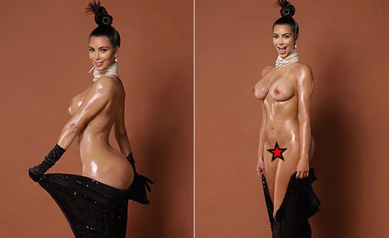El desnudo total de Kim Kardashian en la revista Paper. (Foto: Jean-Paul Goude)