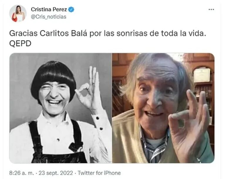 El dolor de los famosos por la muerte de Carlitos Balá: sus mensajes de despedida