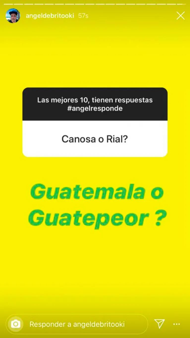 La respuesta de Ángel de Brito cuando le preguntaron si prefiere a Canosa o a Rial: "Guatemala o Guatepeor"