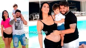 Las tiernas fotos de Diego Junior junto a su hijo Diego Matías y Nunzia Pennino, embarazada: panza a la vista