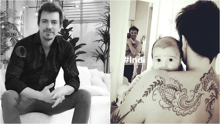 La primera foto de Luis Piñeyro con Indiana, su beba de 2 meses (Fotos: Instagram)