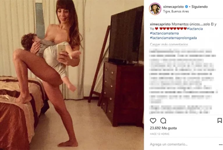 Ximena Capristo recibió duras críticas por publicar una foto amamantando semidesnuda: ¡su tajante respuesta! 