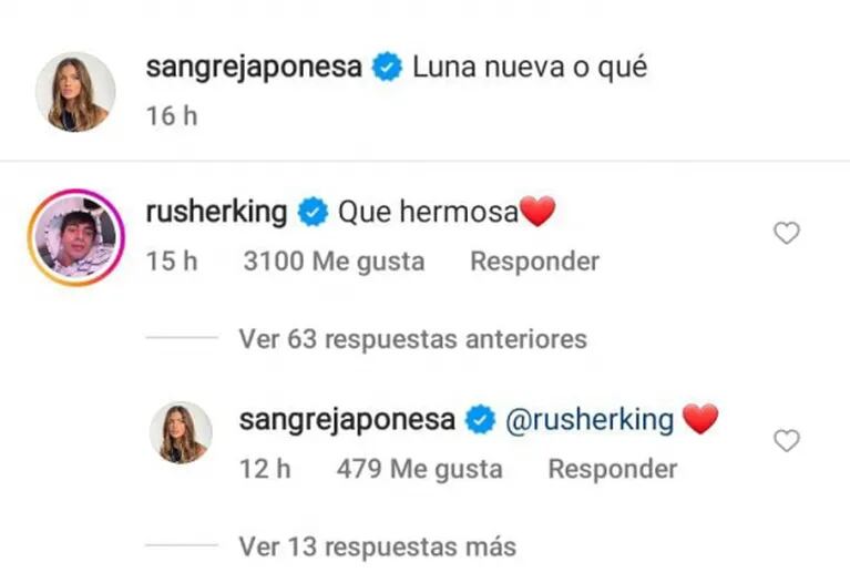 Rusherking piropeó a China Suárez y ella reaccionó con amor