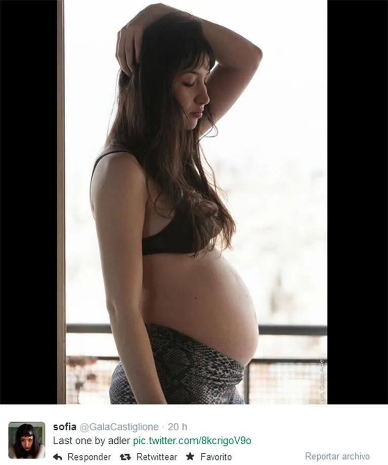 Sofía Gala se retrató luciendo su embarazo de 6 meses (Foto: Twitter)