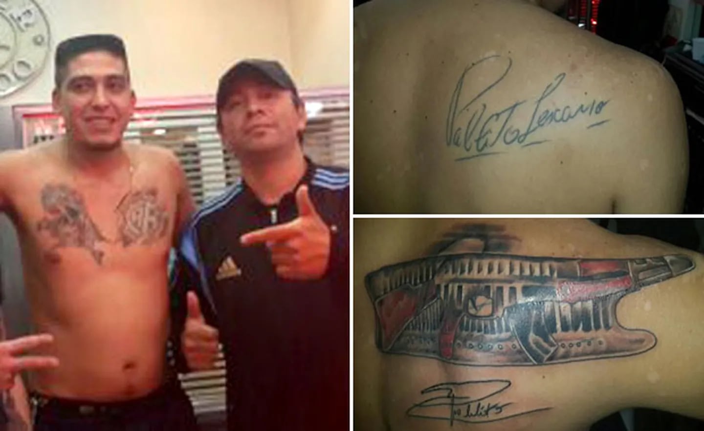 Pablo Lescano le arregló el tatuaje a su fan. (Foto: Twitter)