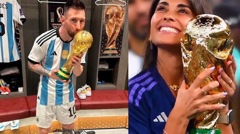Lionel Messi y Antonela Roccuzzo festejaron el año del Mundial con videos y fotos inéditas 
