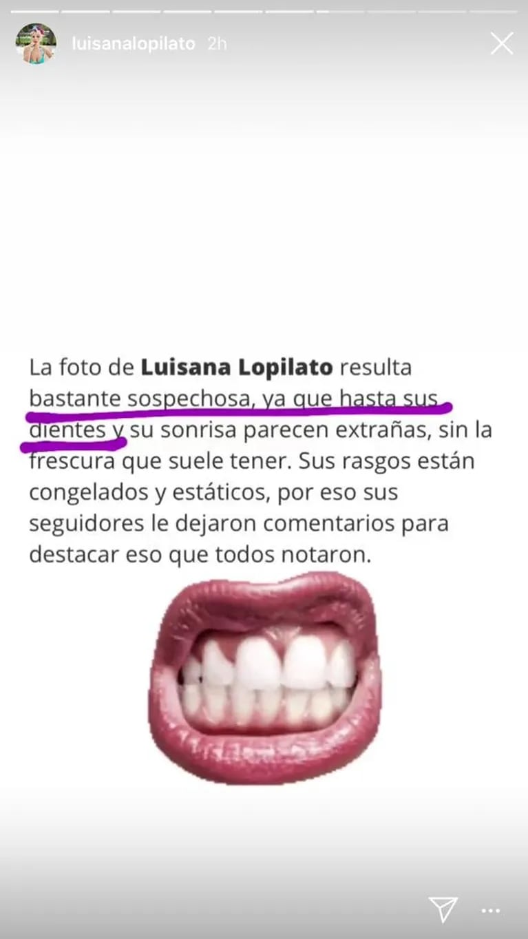 La divertida reacción de Luisana Lopilato, luego de que especularan con un paso por el quirófano: "¿De verdad, chiques?"