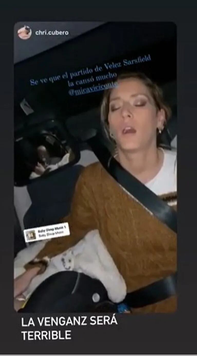 Mandaron al frente a Mica Viciconte durmiendo en el auto y ella reaccionó