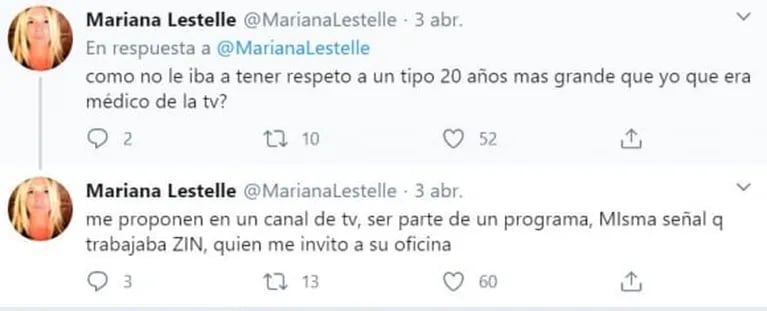 Delicada acusación de Mariana Lestelle contra el doctor Claudio Zin: "Me invitó a su oficina; fue un acoso"