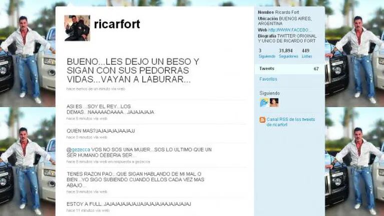 Ricardo Fort derrapó vía Twitter