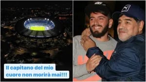 La significativa despedida de Diego Maradona Junior a su papá (Fotos: Captura de Instagram Stories y Web)