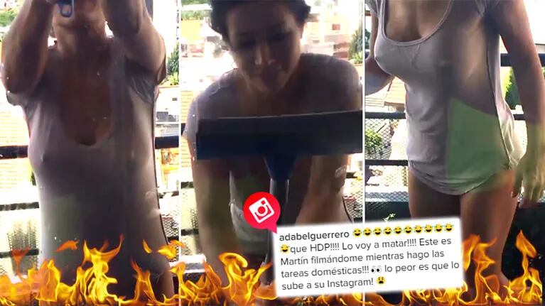 ¡Que curvas! Adabel Guerrero, una limpiavidrios súper hot en la intimidad de su casa. (Foto: Instagram)