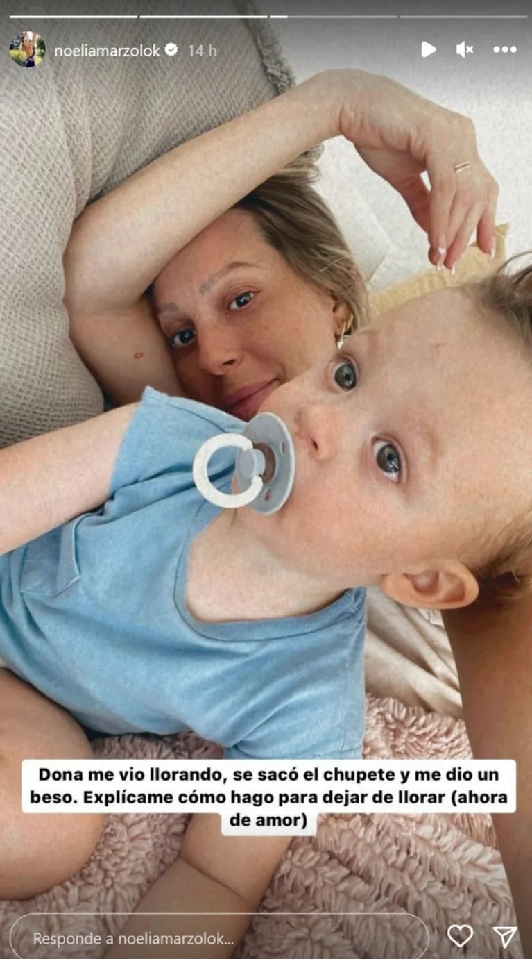 Noelia Marzol, embarazada de casi 9 meses, se puso a llorar y su hijo la consoló: "Estoy falleciendo"