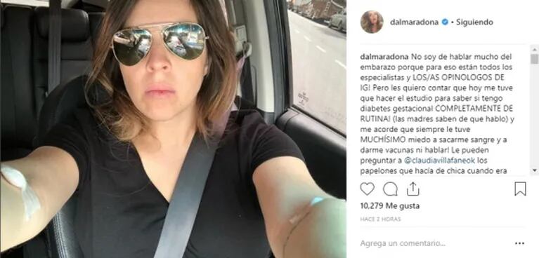 La fobia que Dalma Maradona debió superar por su hijo en camino: "Me hice la canchera y me quería morir"
