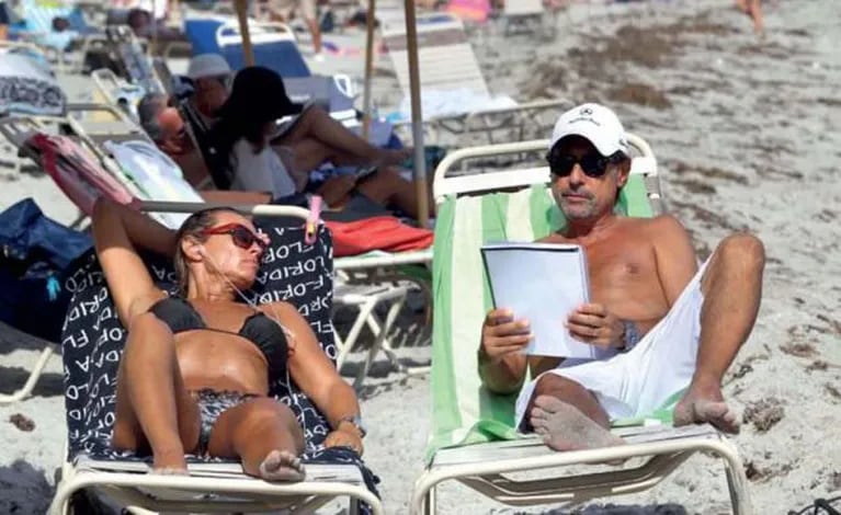 Marynés Breña y Guillermo Francella de vacaciones en Miami. (Foto: revista Gente)