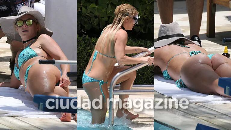 Britney Spears se divirtió en una pileta de Miami (Fotos: Grosby Group).