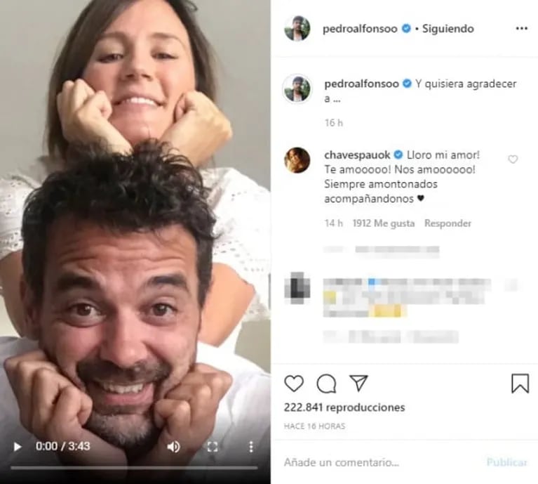 Pedro Alfonso le dedicó un video a Paula Chaves y sus hijos desde Carlos Paz: "Los extraño mucho, no lo puedo evitar"
