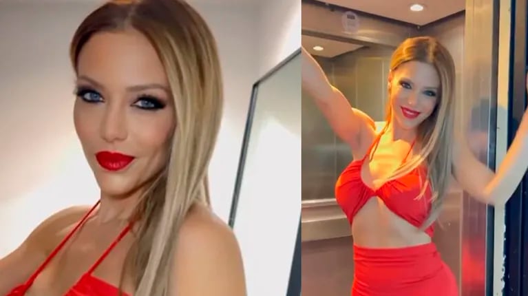 Video: Evangelina Anderson presumió en Instagram del look rojo fuego que lució en Los 8 escalones