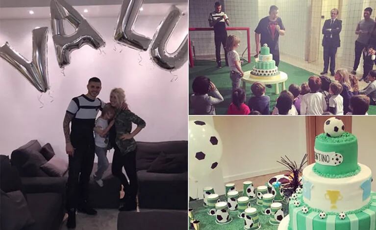 ¡Con espíritu futbolero! Wanda Nara y Mauro Icardi le celebraron el cumpleaños Valentino (Foto: Instagram)