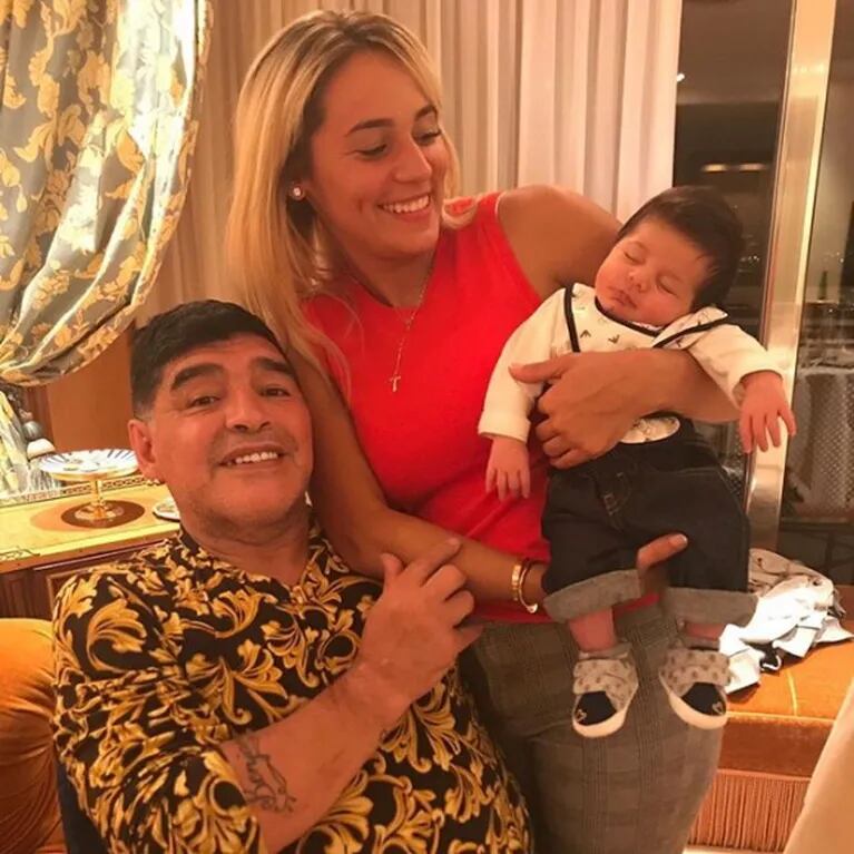El primer encuentro de Diego Maradona con su nieto, Diego Matías: "Es igualito"