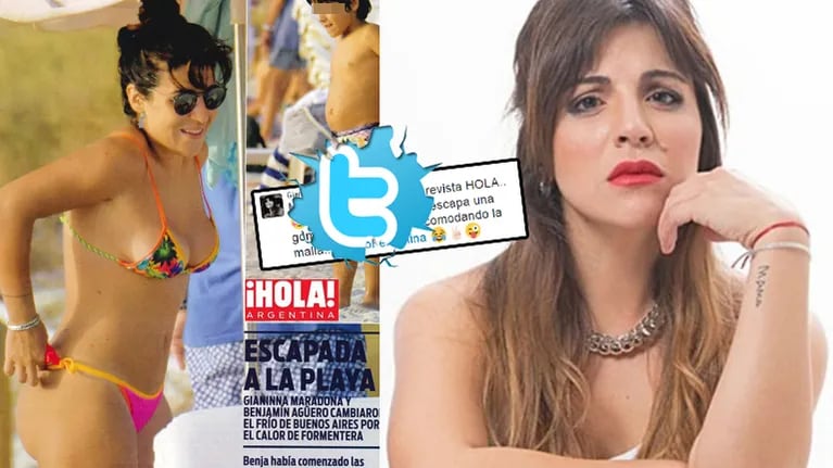 El divertido tweet de Gianinna Maradona al ver una foto suya  en bikini en una revista (Foto: revista ¡Hola! y Web)