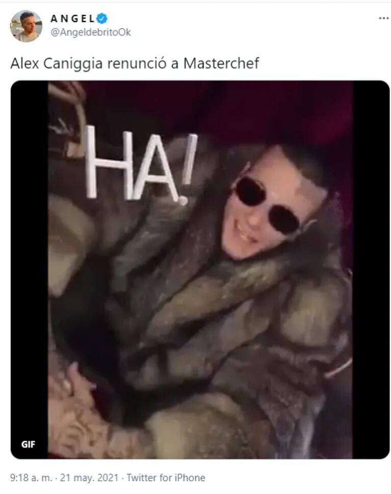 Ángel de Brito anunció la sorpresiva renuncia de Alex Caniggia de MasterChef Celebrity 2: el sugerente posteo del participante