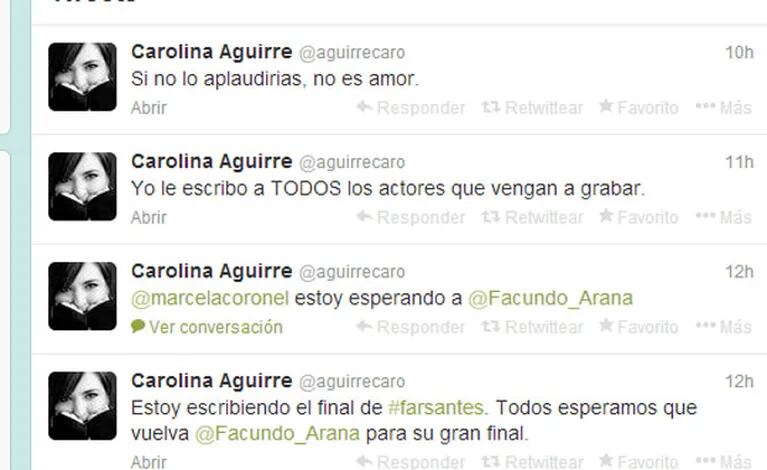 Carolina Aguirre habló de la salida anticipada de Arana en Twitter (Fotos: Web).