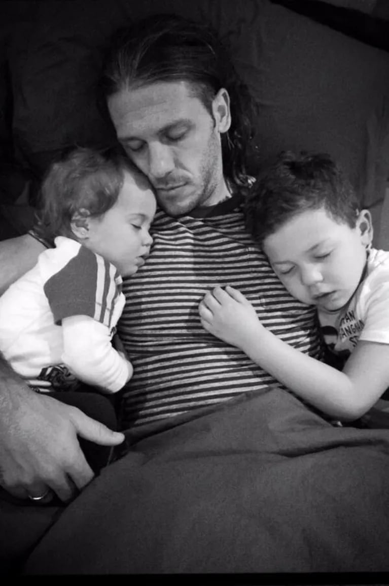 Eva publicó una tierna imagen de Martín con sus pequeños (Foto: Twitter). 