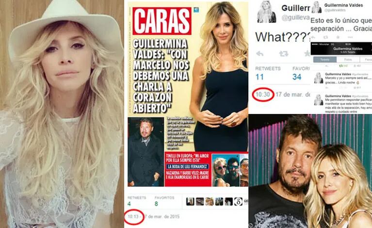 Guillermina Valdés y su reacción al ver la nueva tapa de Caras(Fotos: Web y Caras). 
