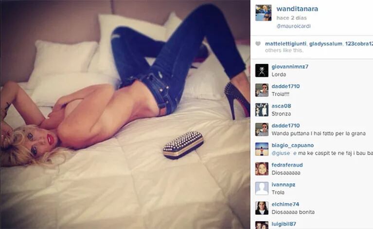 Wanda Nara, muy sexy en la fotografía que le dedicó a Icardi (Foto: Instagram). 