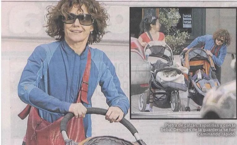 Andrea Pietra pasea a su hija por Palermo (Foto: diario Libre)