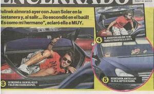 Juan Soler, sale escondido en el baúl de su automóvil (Fotos: Diario MUY). 