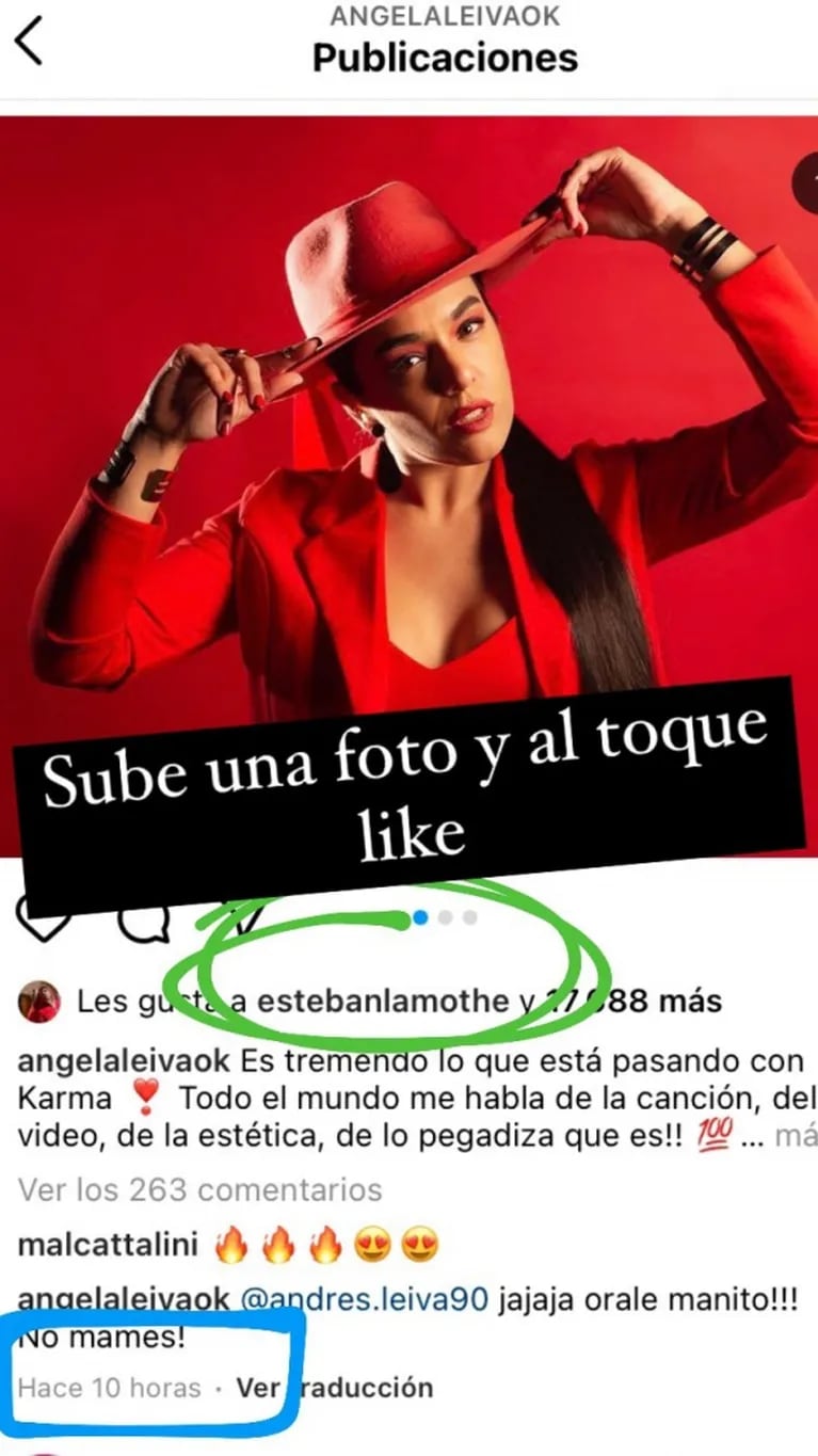 Los llamativos posteos de Ángela Leiva con Esteban Lamothe tras anunciar su separación
