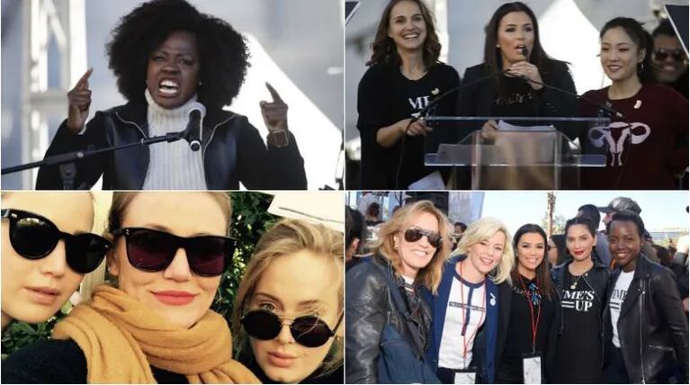 Famosas de Hollywood se unieron a la Marcha de las Mujeres 2018