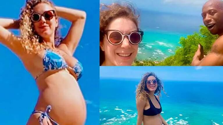 Anita se mostró felizmente embarazada en una paradisíaca playa.