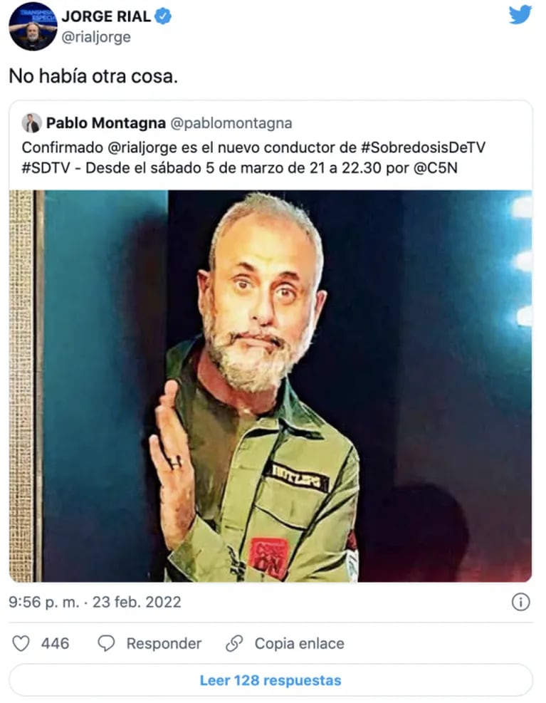 Jorge Rial confirmó que vuelve a la televisión: conducirá Sobredosis de TV en C5N 