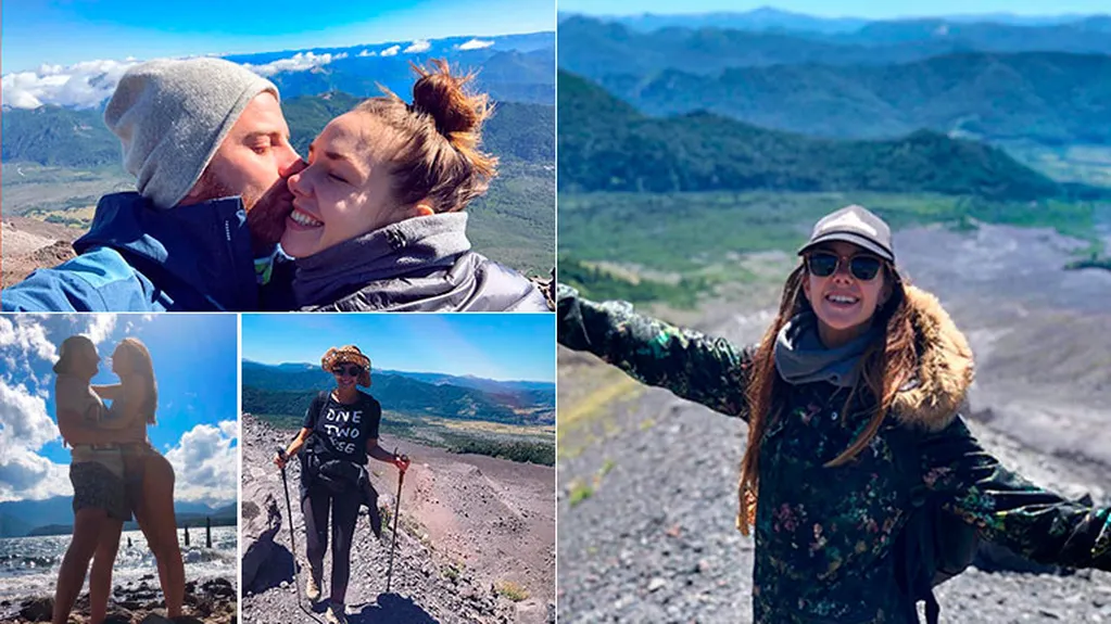 Los videos de Julieta Nair Calvo y su novio, Andrés Rolando, ascendiendo al volcán Lanín