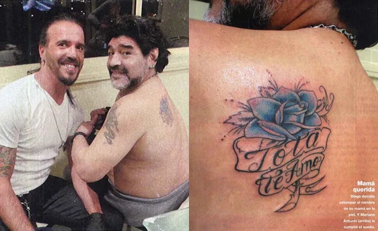 El nuevo tatuaje de Diego Maradona. (Foto: revista Gente)